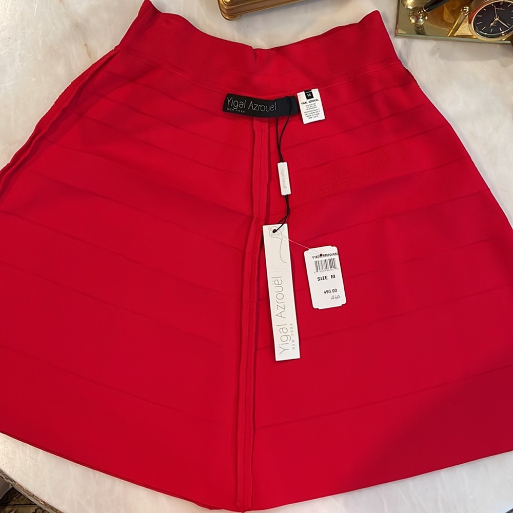 Yigal Azrouel 'Milan' Swing Skirt Red Medium NWT - Picture 4 of 5